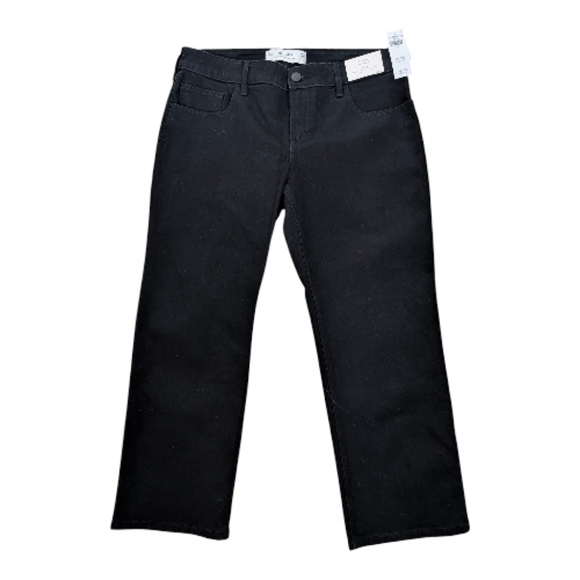 Hollister Denim - Hollister Low-Rise Relaxed Straight Black Jeans Size 12 Short New